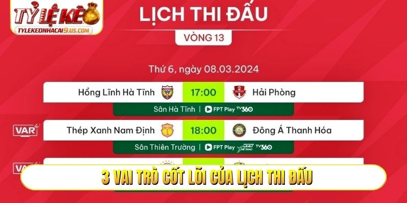 3 cách tận dụng lịch thi đấu hữu ích